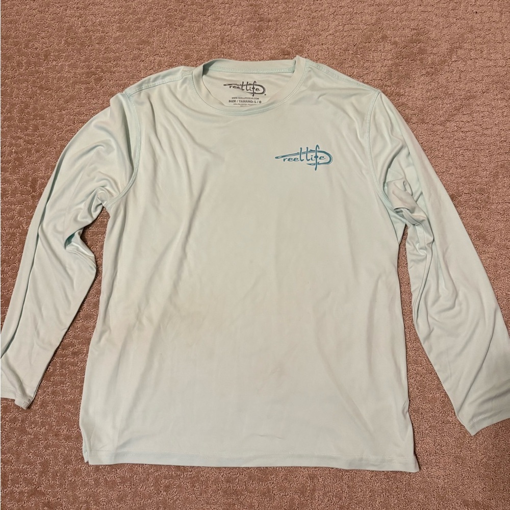 Reel life Men's Light Green Long Sleeve Swim Tee